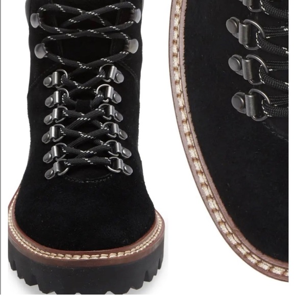 Madewell Enzo Black Suede Lugsole Boots - Picture 3 of 8